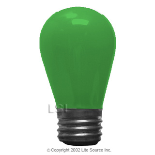 11W/130V S14 Bulb - Green [11S14/G]