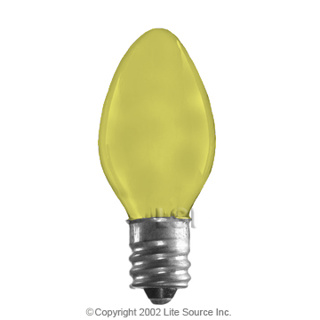 7W/120V Candelabra Base Bulb - Yellow [7C7/Y]