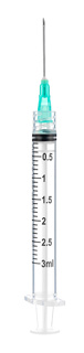 SOL-M Luer Lock 3 mL Syringe with 25G 1" Hypodermic Needle [1832510]